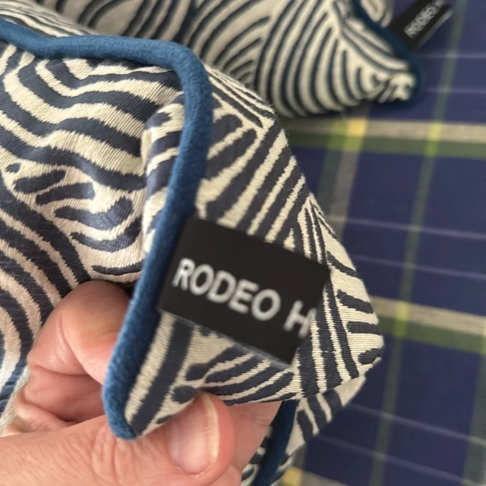 Rodeo Home down accent pillows - blue and cream - set of 2